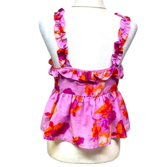 America & Beyond Pink Ruffle Sleeves Blouse - Picture 4 of 5